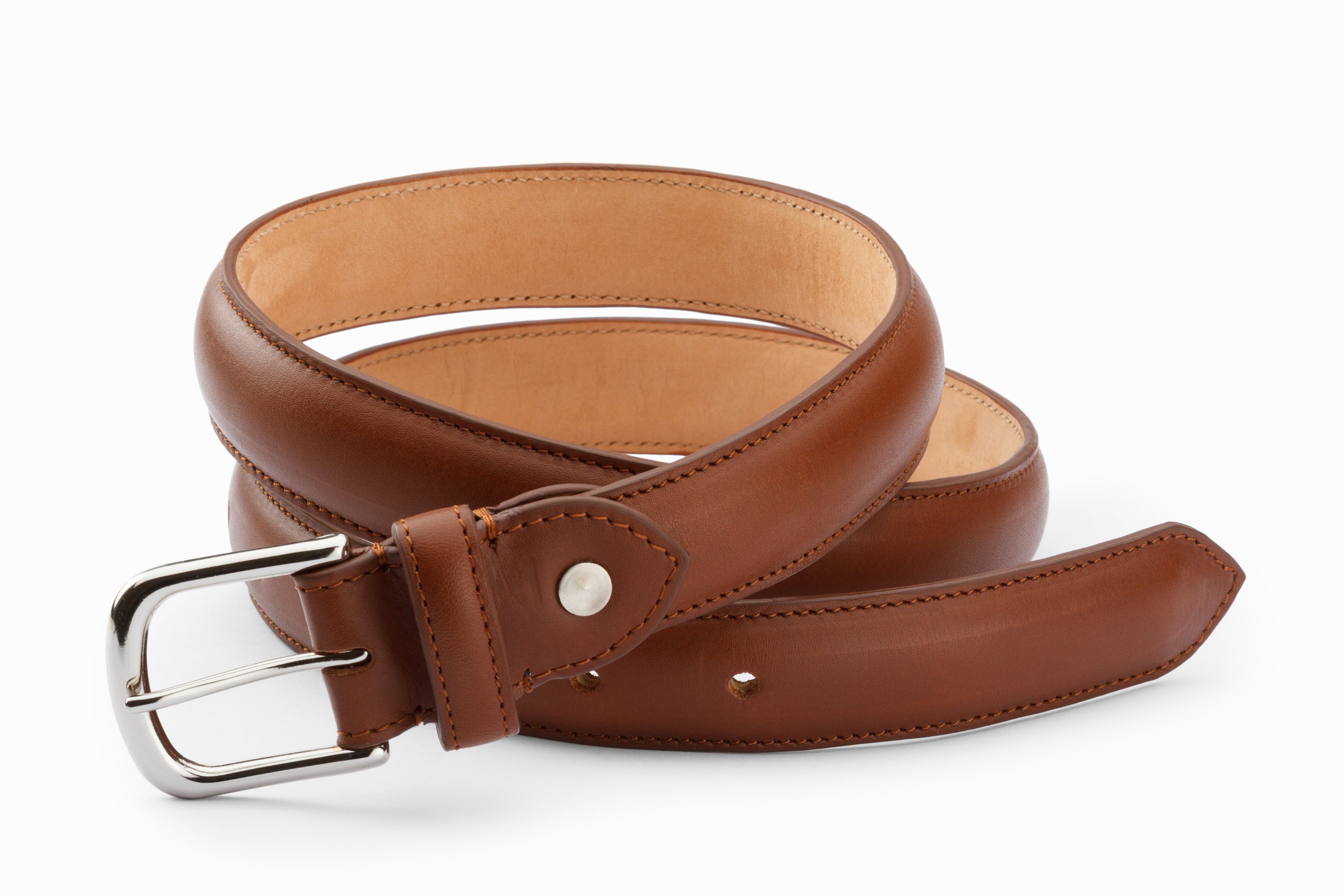Brown Leather Profile Belt for Men - Small Size - Perfect for Casual Wear, Office & Formal Occasions