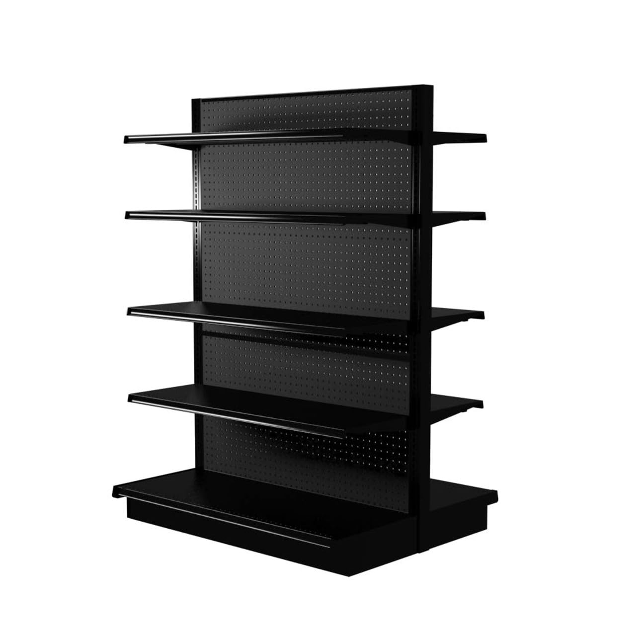 DGS Island Gondola Retail Shelving Display - 10 Shelves, Double Sided (48”W x 84”H x 41”D) - Heavy Duty Black Metal Shelving Unit for Retail Stores, Supermarkets, Liquor Shops & Office Supplies - Made in USA | Perfect for Store Aisles, Product Displays & Warehouse Organization
