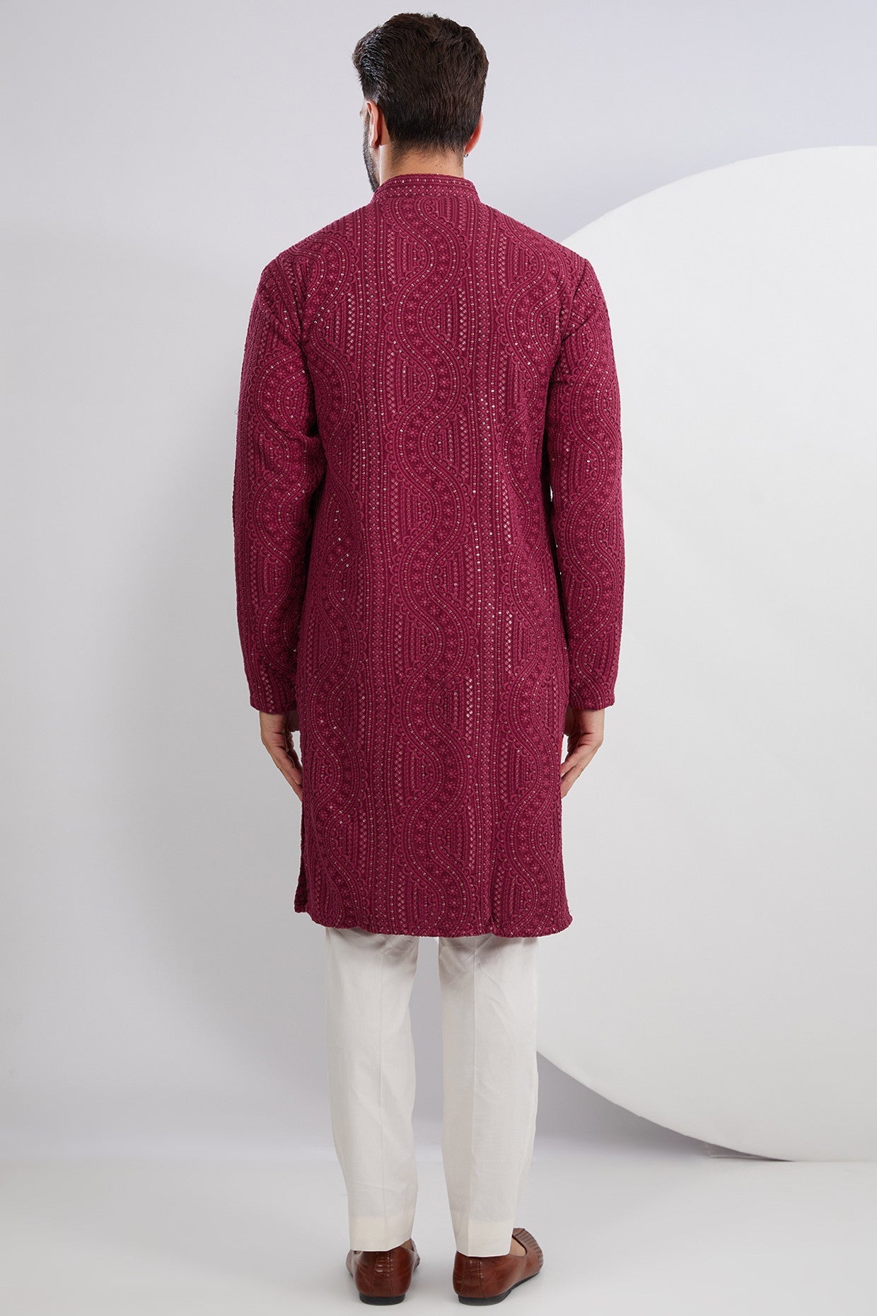 Elegant Maroon Embroidered Kurta for Women | Traditional Indian Tunic Top | Perfect for Festivals, Weddings & Cultural Events