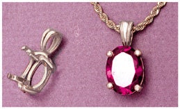 10x8mm & 20x15mm Oval Cut Scalloped Pendant Setting - Solid Sterling Silver or 14K Yellow/White Gold - Handcrafted in USA - Perfect for Birthstone Jewelry & Custom Necklace Designs
