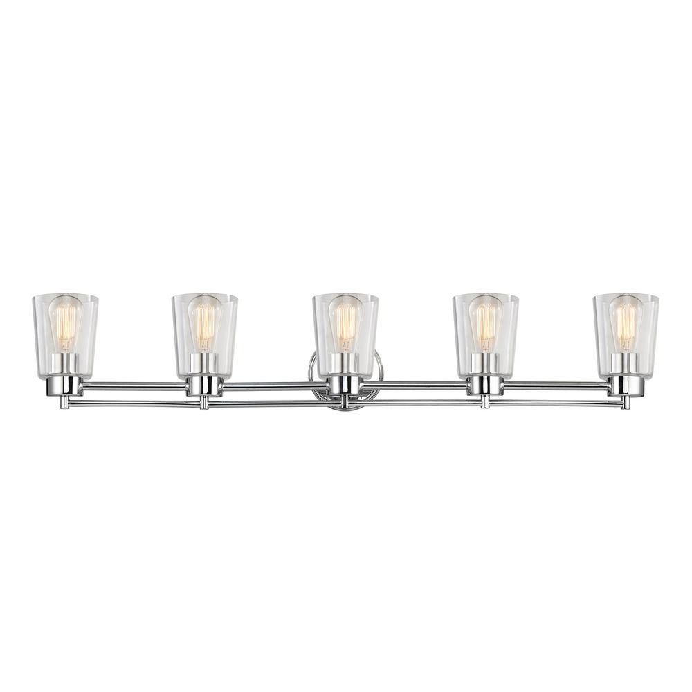 Modern Chrome Bathroom Vanity Light Fixture - Waterproof LED Mirror Light for Bathroom, Vanity, Makeup Room - Energy Saving & Dimmable