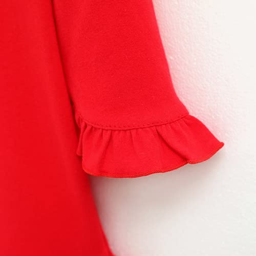 Red Holiday Dress for Toddler Girls - Long Sleeve Christmas Party Dress for Kids - Perfect for Family Gatherings, Photo Shoots & Festive Celebrations