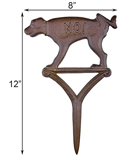 Esschert Design Cast Iron Dog Yard Signs - Rustic Brown Outdoor Decor for Garden, Lawn & Home - Perfect for Pet Lovers & Farmhouse Style