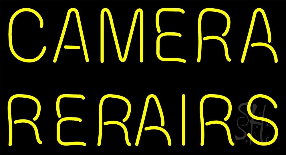 Red Camera Repairs LED Neon Sign 13x24 Inches - Black Square Acrylic Backing with Dimmer - Bright Premium Indoor Neon Light for Computer & Electronics Store Decor - Perfect for Shop Windows, Gaming Rooms & Tech Store Displays