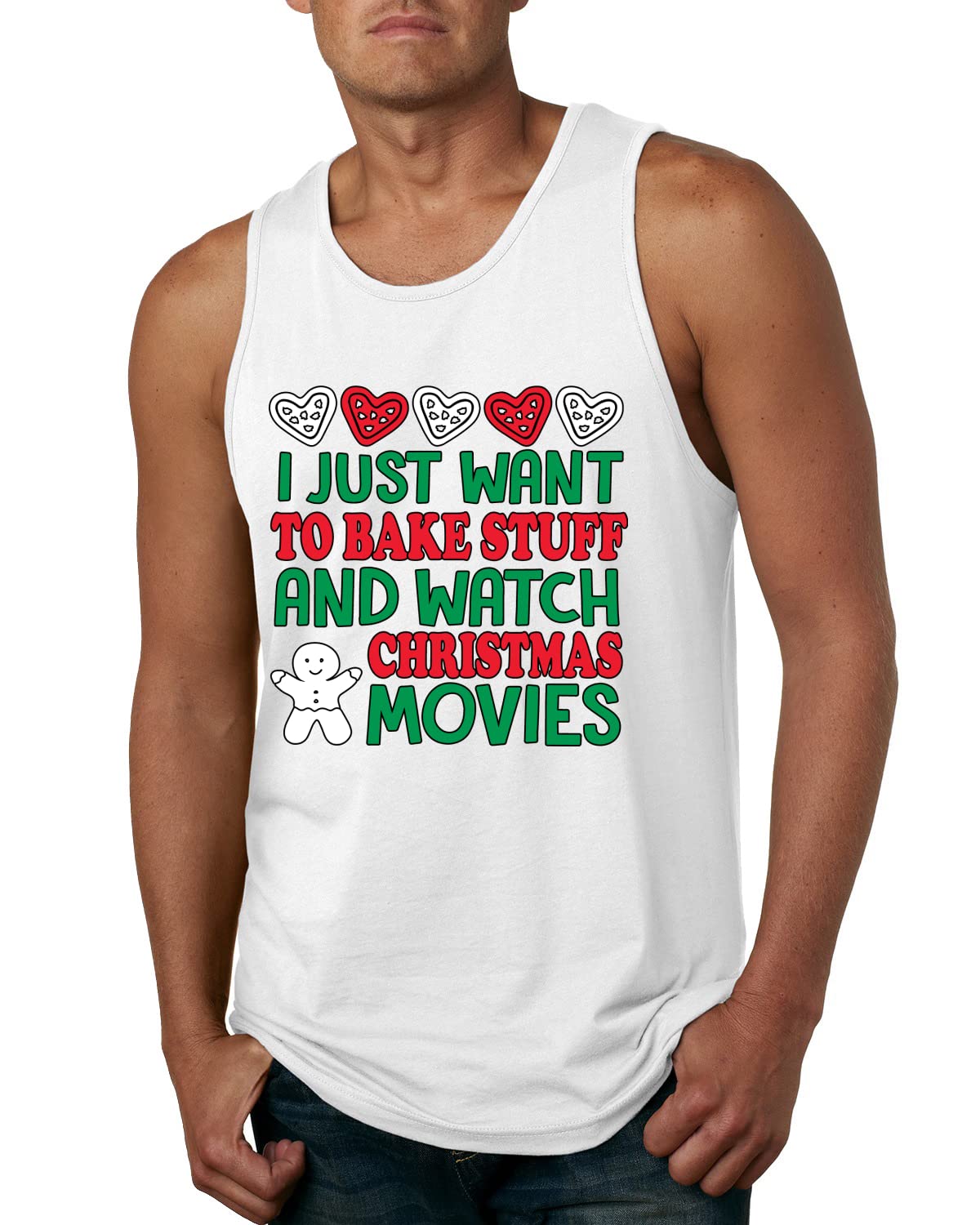 Funny Christmas Baking Graphic Tank Top for Men - Perfect for Holiday Baking & Watching Christmas Movies