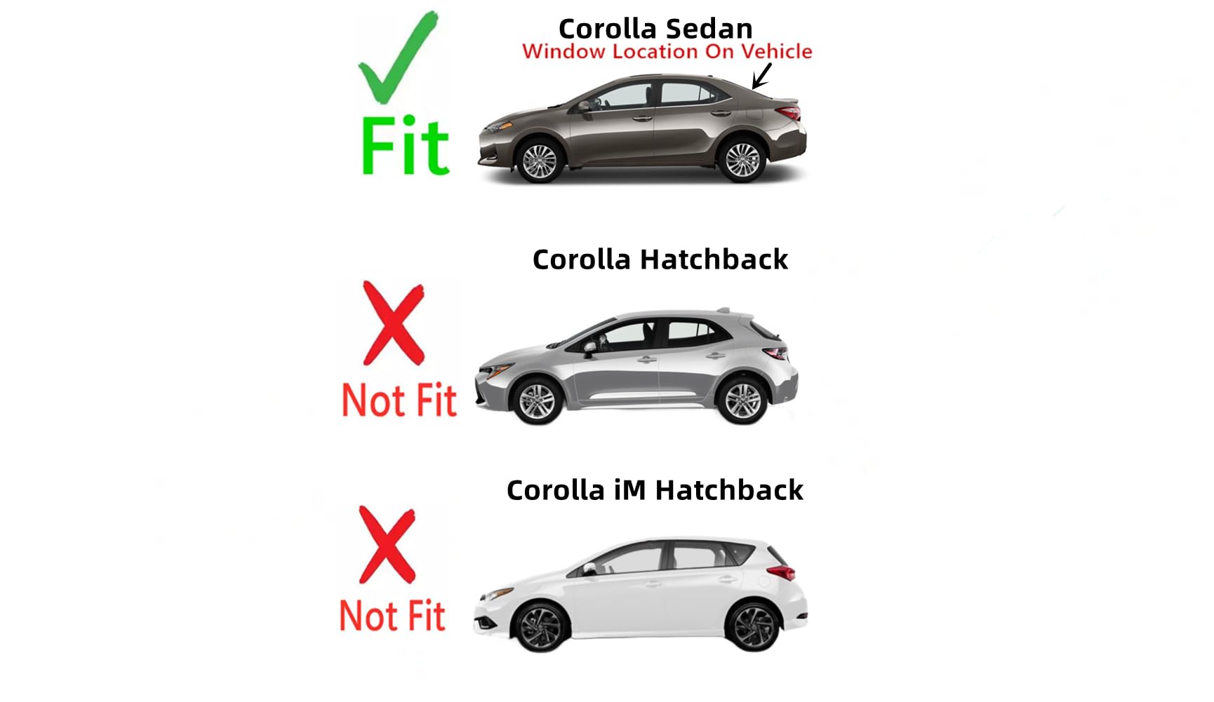 Heated Rear Window Glass Replacement for 2014-2019 Toyota Corolla 4-Door Sedan | Defroster for Winter Driving & Fog Prevention