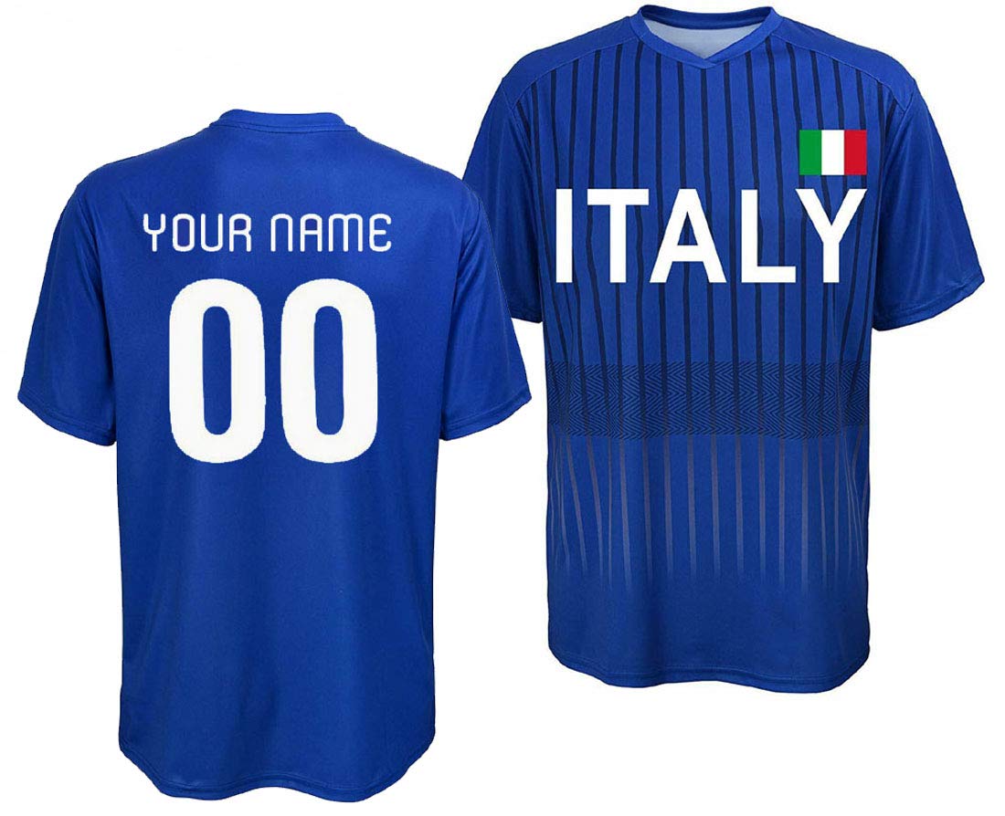 Custom Italy Soccer Jersey for Adults & Youth - Official Replica Football Shirts for Fans, Games & Training - Perfect for Matches, Gifts & Team Uniforms