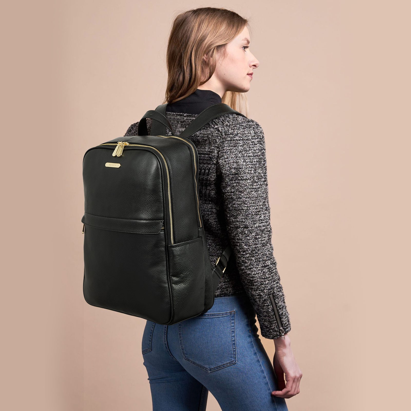 Stylish Leather Laptop Backpack for Women - Waterproof 15.6 Inch Business Travel Backpack with USB Charging Port - Perfect for Work, College & Commuting