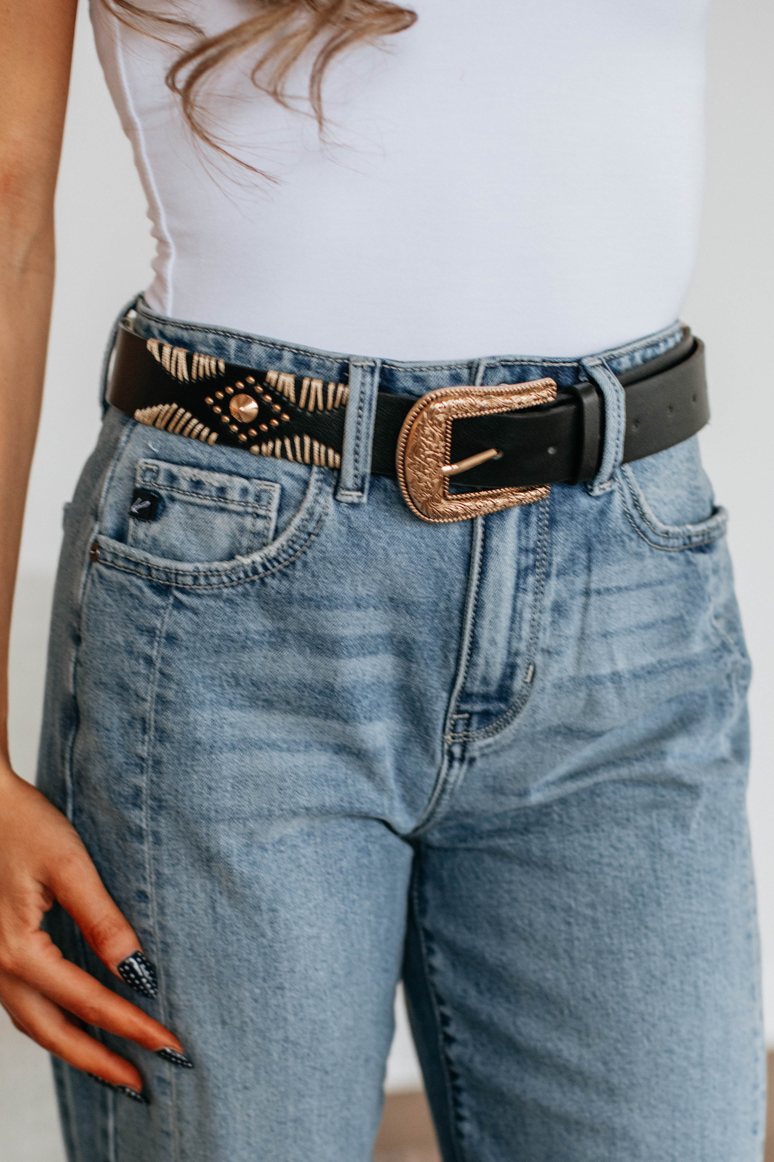 Alida Belt for Women - Stylish Black Leather Waist Belt - Perfect for Casual, Office & Evening Outfits