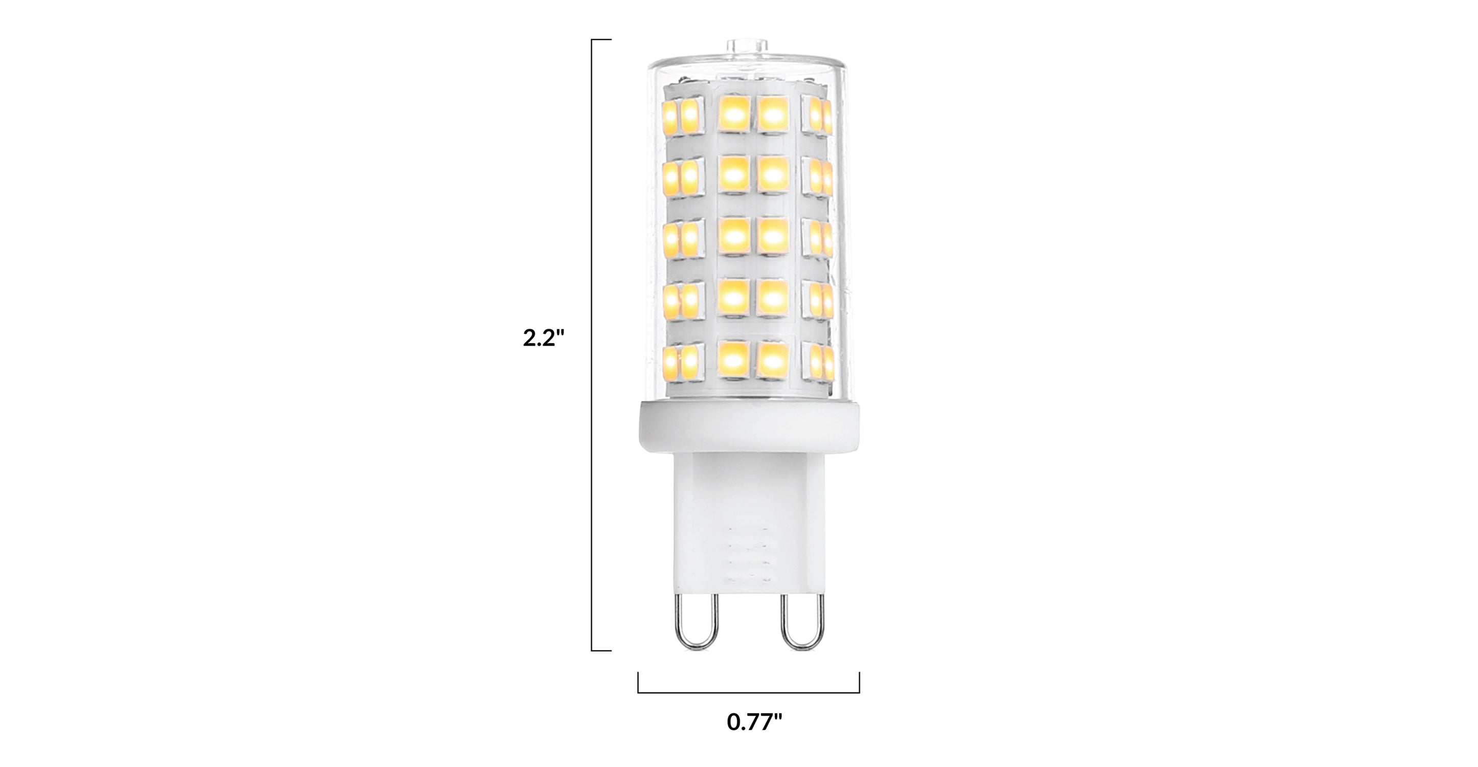 Vita G9 40W Equivalent 4W LED Light Bulb - Energy Saving Dimmable Mini Bulb for Chandeliers, Ceiling Fans, and Decorative Lighting