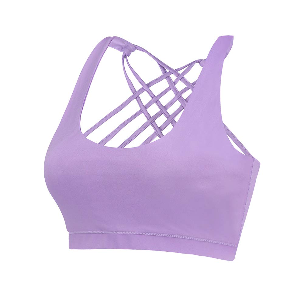 EILYEE Women's High Impact Sports Bra - Criss Cross Back Padded Support for Running, Workout & Yoga - Plus Size Fitness Bras for Active Women