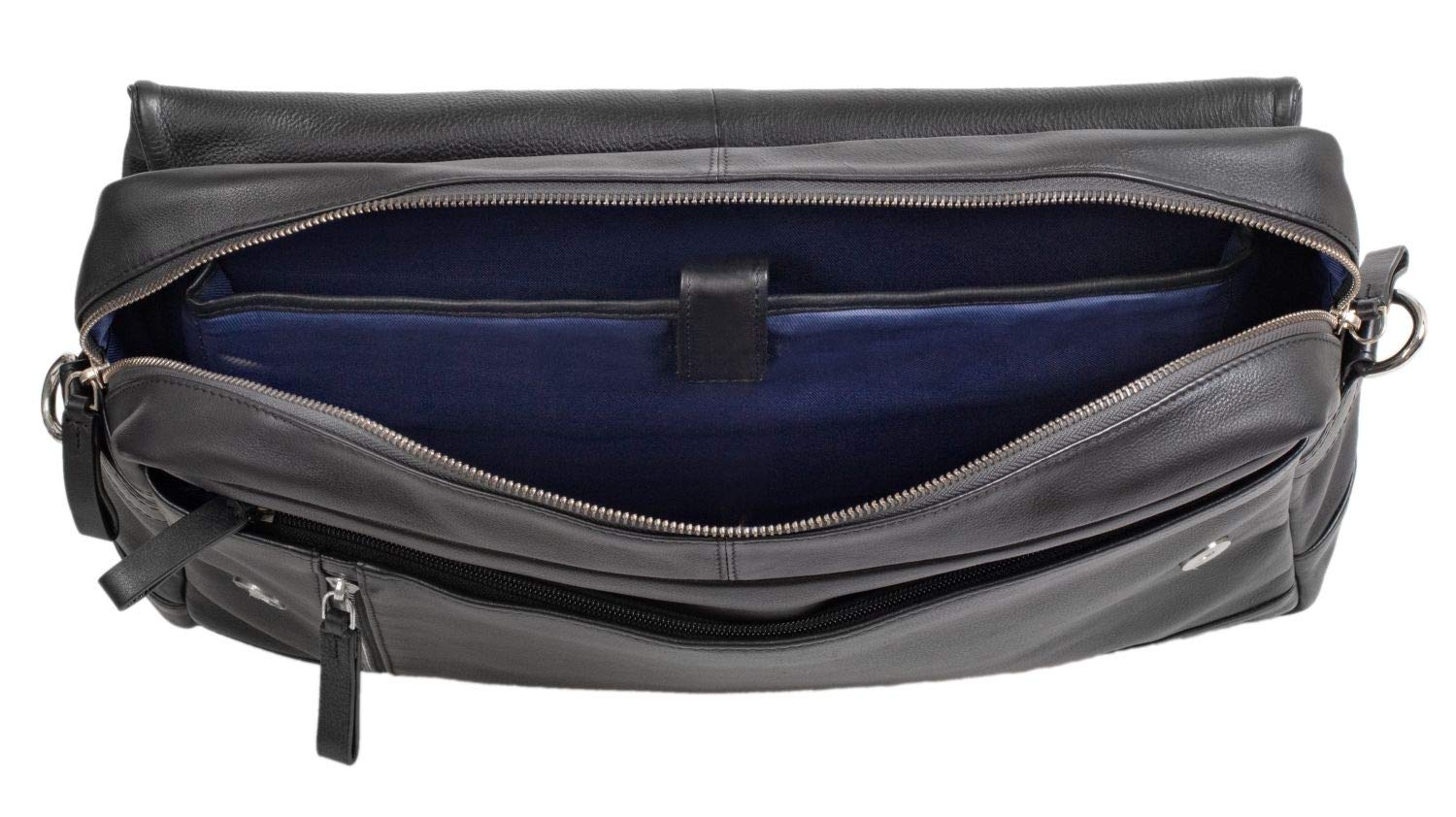 ALASSIO Waterproof Laptop Bag for Men & Women - 15.6 Inch Business Backpack - Black Slim Briefcase (28 x 38 x 9.5 cm) - Perfect for Office, Travel & Commuting