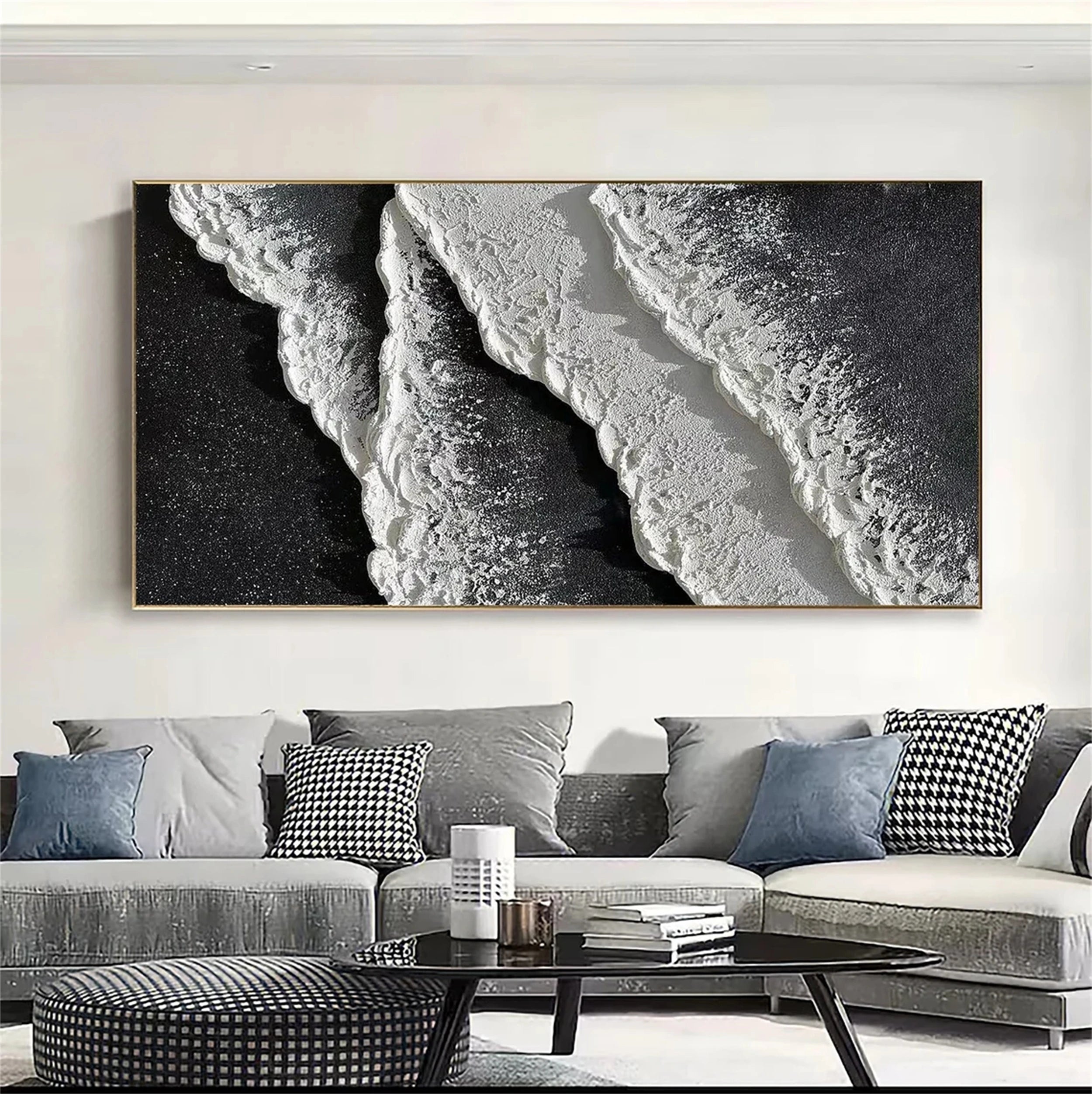 Ocean and Sky Painting #OS 089 - Handmade Canvas Wall Art for Home & Office Decor - Perfect for Living Room, Bedroom, or Office