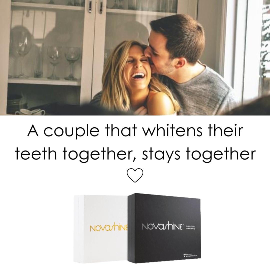 Novashine Professional Teeth Whitening Kit for Couples - Advanced LED Light Whitening System with Fast Results (2-Pack Bundle) | Perfect for Weddings, Date Nights & Special Occasions