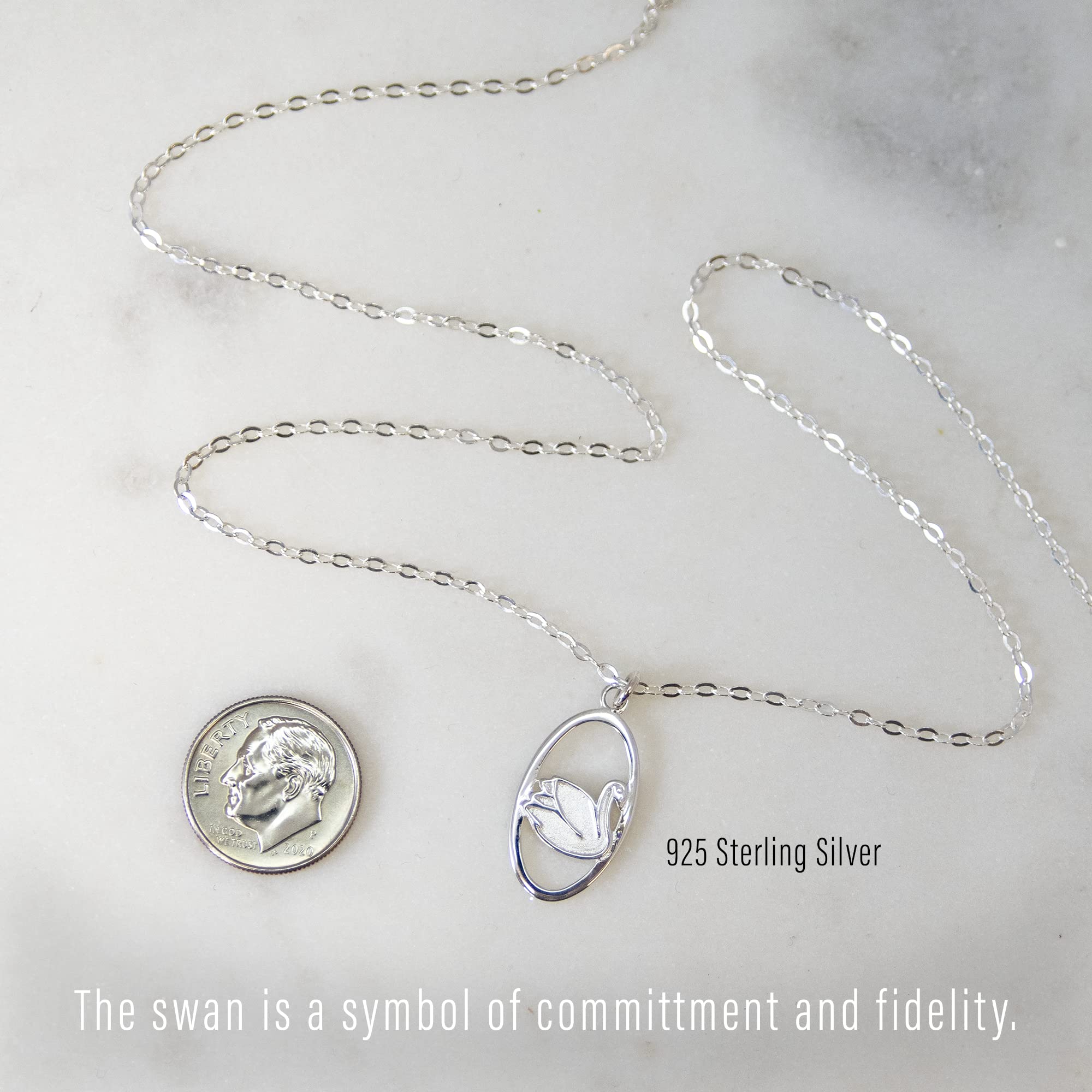 EFYTAL Sterling Silver Swan Necklace for Women - 925 Silver Romantic Valentine's Day Gift for Wife, Girlfriend, Anniversary - Elegant Jewelry for Date Night, Wedding, Special Occasions