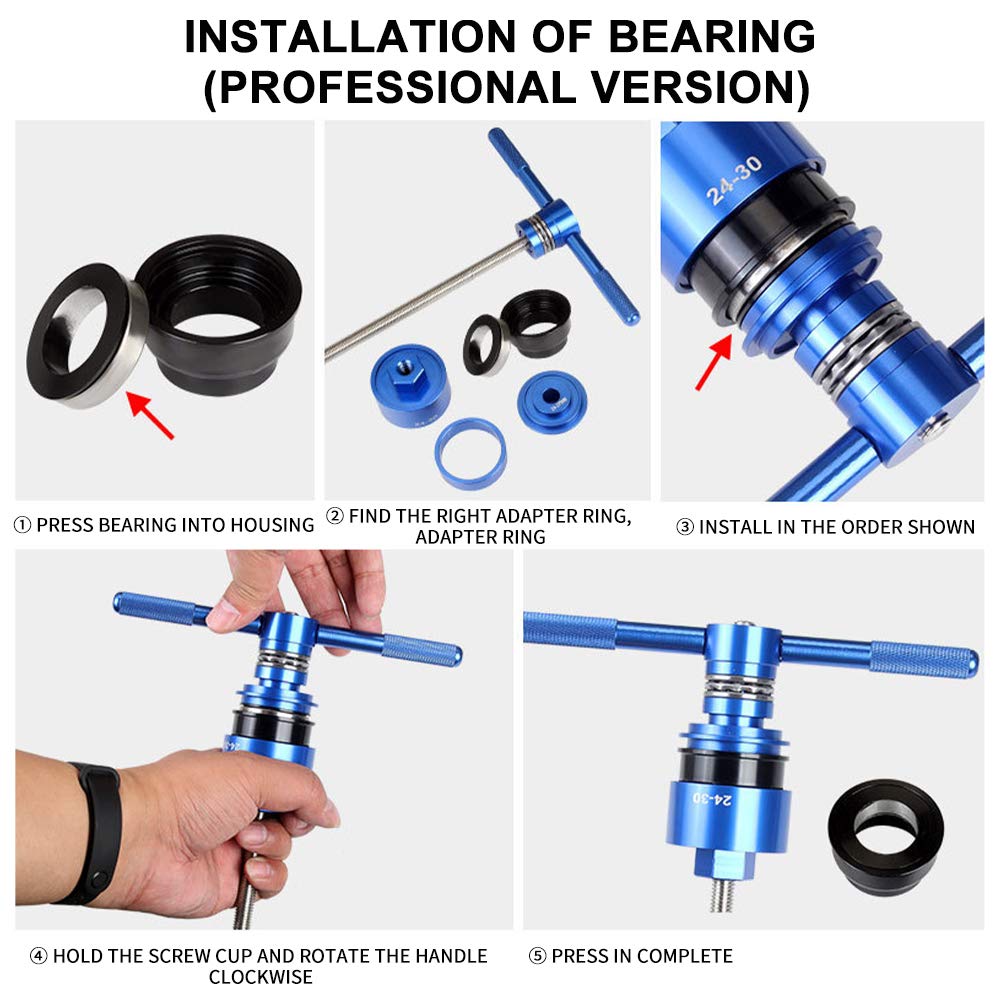 CALIDAKA Professional Bicycle Bottom Bracket Tool Kit - Durable BB86 PF30 BSA Threaded Bottom Bracket Installer and Remover - Perfect for Bike Maintenance, Repair Shops & Home Mechanics