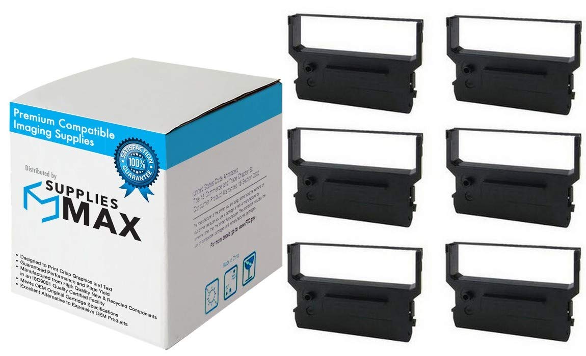 NCR 127802 Black/Red Printer Ribbon Replacement (6-Pack) - Compatible with Citizen IR-61RB - Ideal for Retail, POS & Receipt Printing