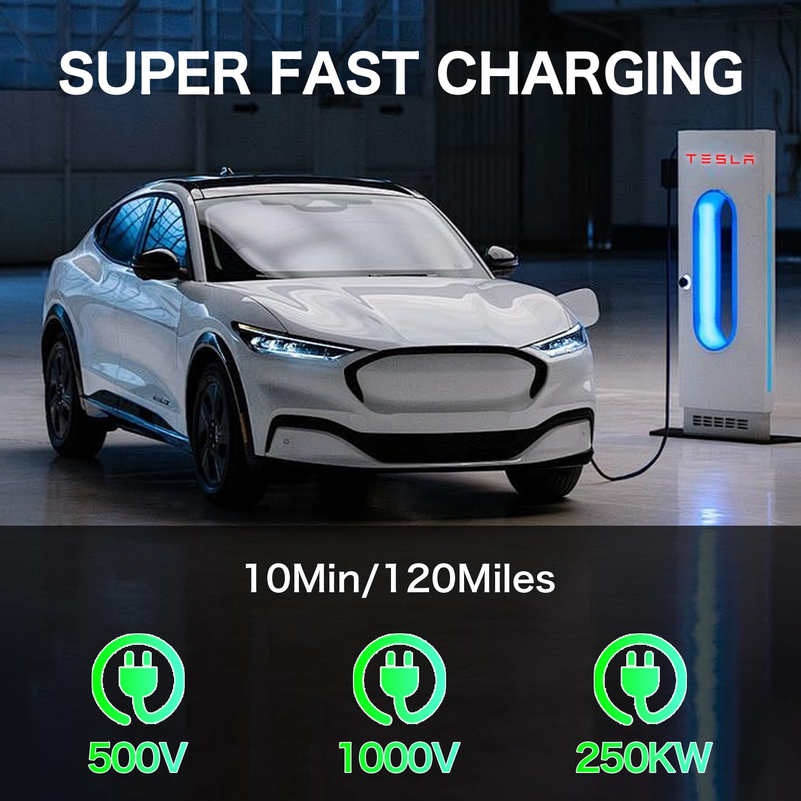 NACS to CCS1 Charging Adapter for Tesla Supercharger - 500A 1000V EV Charger Converter | Compatible with Tesla V3/V4 DC Fast Charge Stations | Works with Ford, Rivian, GM Electric Vehicles | Perfect for Road Trips & Public Charging Stations