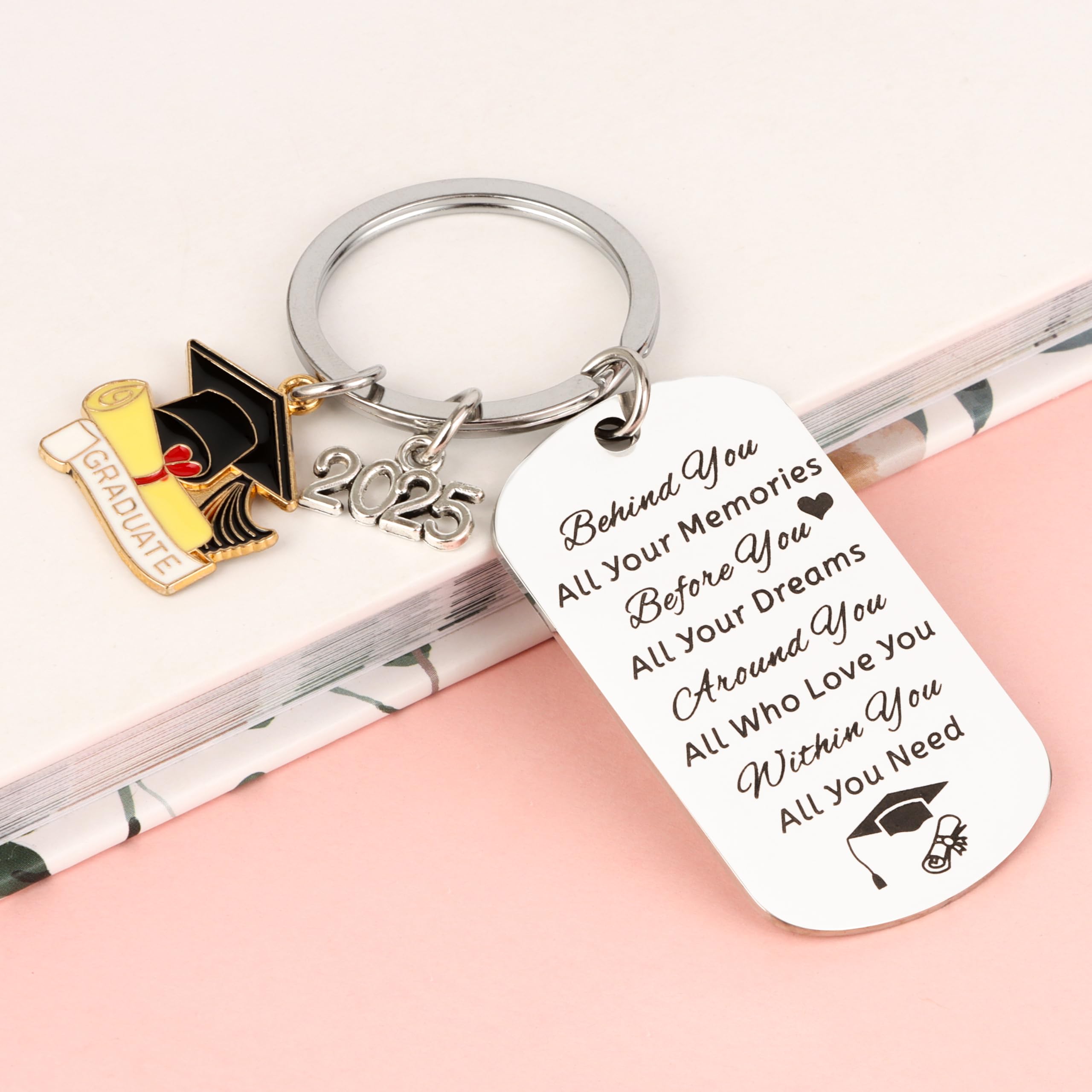 Class of 2025 Graduation Keychain - Inspirational Gift for College, High School & Middle School Students | Personalized Graduation Gift for Him & Her | Perfect for Commencement Ceremony, Graduation Party & Keepsake