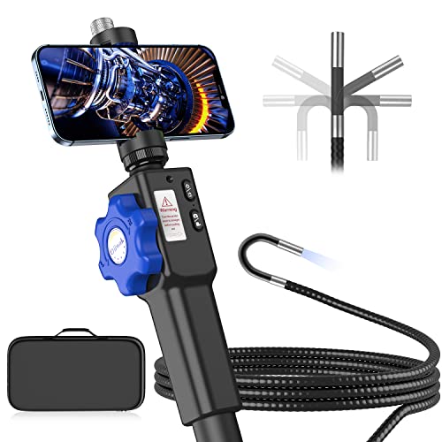 Oiiwak 1080P HD Wireless Endoscope Camera - 8.5mm Articulating Borescope with 180° Two-Way View for iPhone & Android | Automotive Inspection, HVAC, Air Duct, Plumbing & Mechanical Repair (3.3FT/1M) | Perfect for DIY Home Maintenance & Professional Mechanics