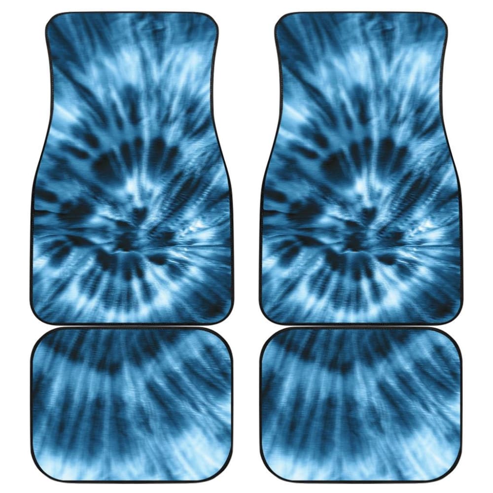 Blue Tie Dye Car Floor Mats - Waterproof All-Weather Protection - Perfect for SUVs, Trucks & Sedans - Easy to Clean & Durable for Daily Commute & Road Trips