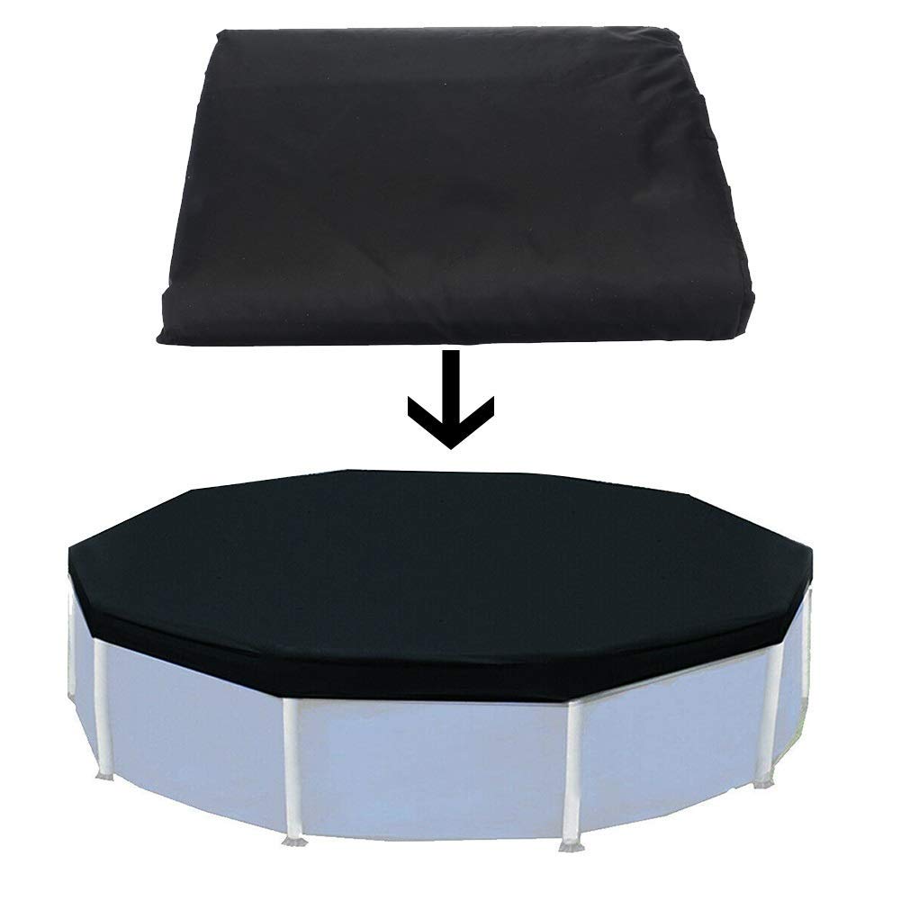 12ft Round Folding Swimming Pool Cover - Heavy Duty Rainproof Above Ground Pool Cover for Outdoor Protection | Garden, Inflatable & Frame Pools | Perfect for All Seasons & Weather Conditions