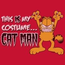 Garfield Adult Cat Man Costume T-Shirt - Funny Halloween Cosplay Outfit for Men, Cartoon Character Costume for Parties & Dress-Up