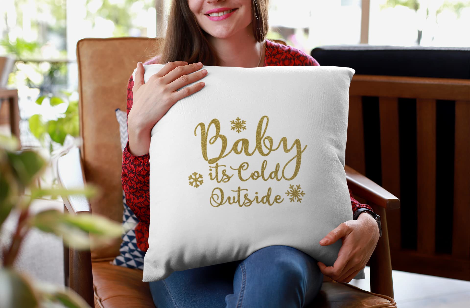 Baby It's Cold Outside Iron On Decal - Heat Transfer Vinyl for DIY Clothing & Fabric - Glitter Sugar Lemon Design - Perfect for T-Shirts, Jackets, Bags & Home Decor