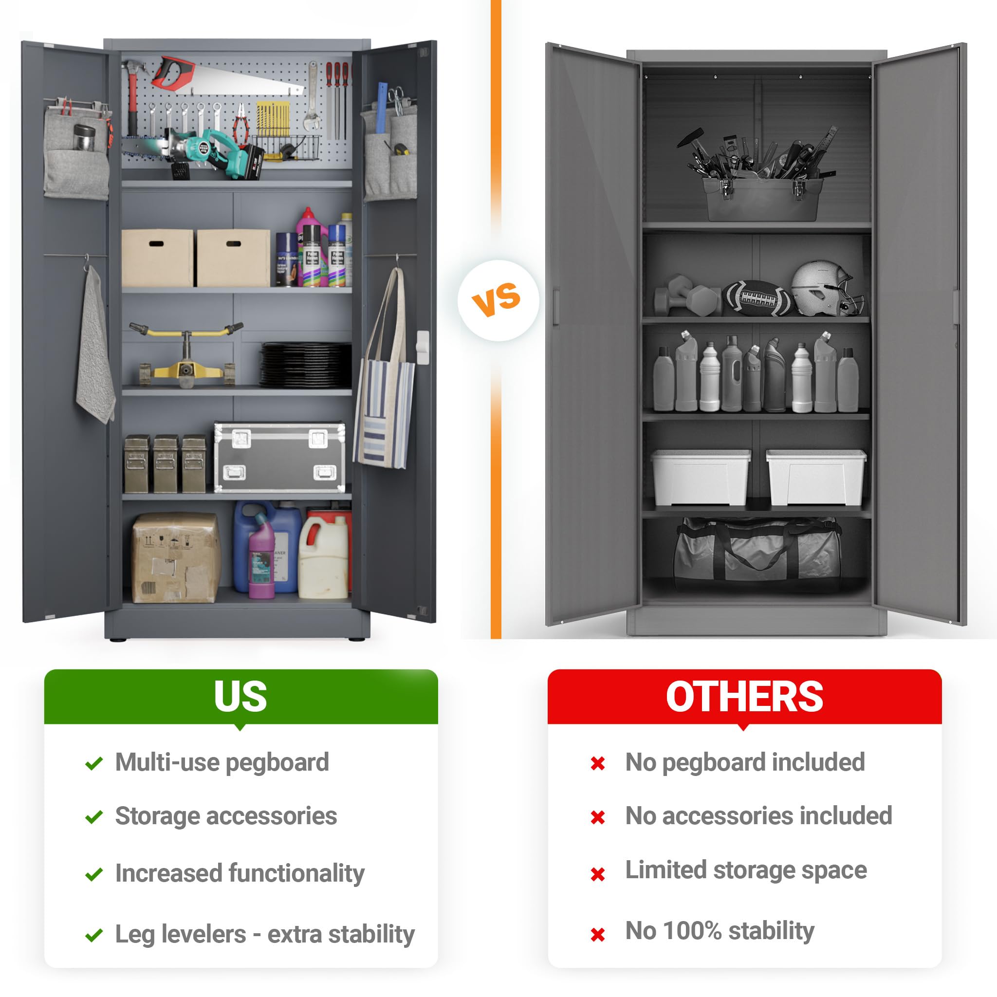 Heavy Duty Locking Metal Storage Cabinet - 71