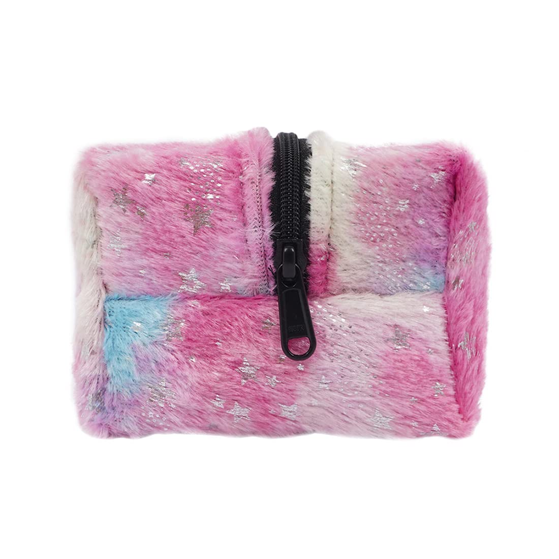Premium Canvas & Fur Makeup Bag - Waterproof Travel Cosmetic Pouch for Women, Multi-Functional Toiletry Organizer (Perfect for Gym, Vacation & Daily Use)