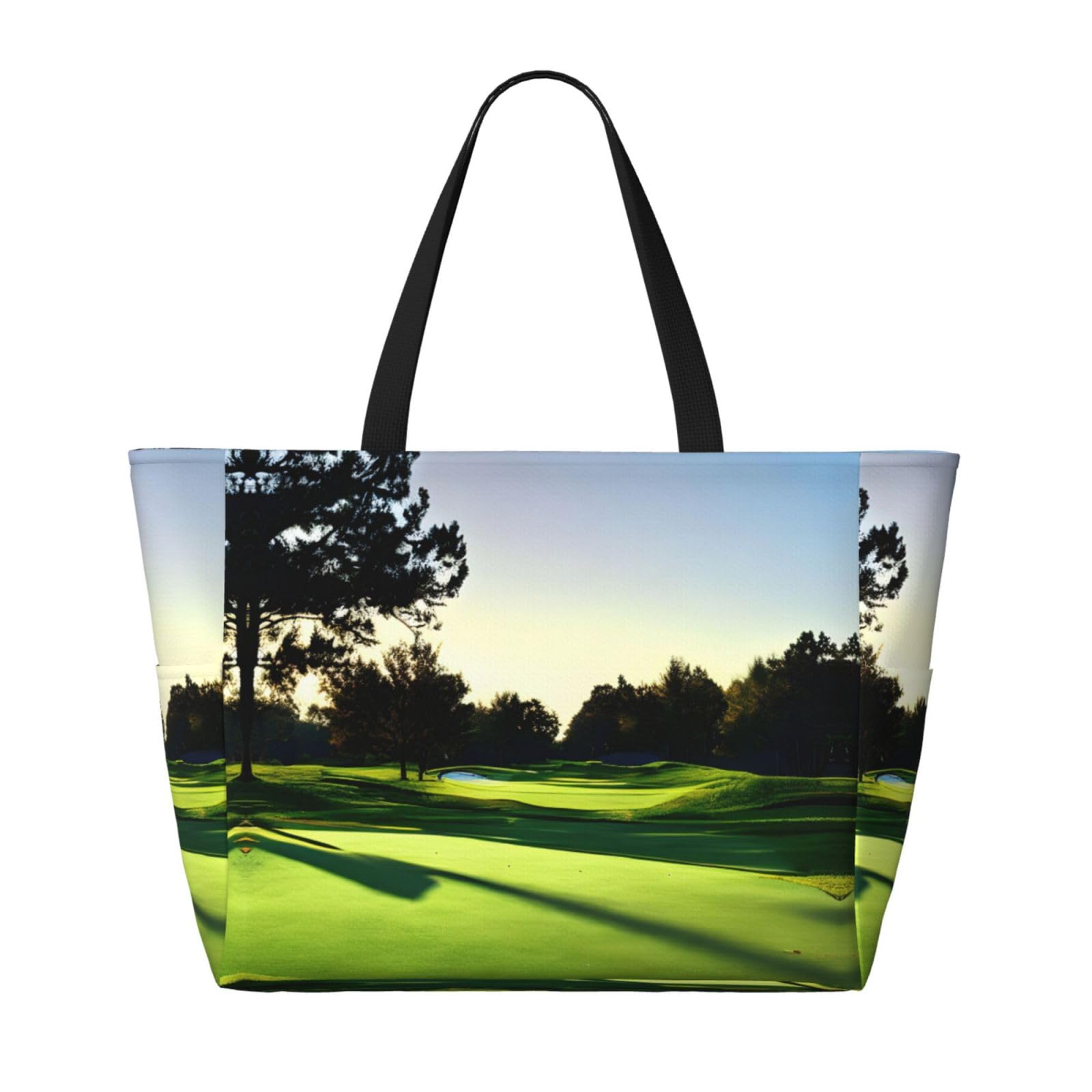 NOUZU Large Golf Print Beach Tote - Women's Travel Bag for Golf & Beach Outings