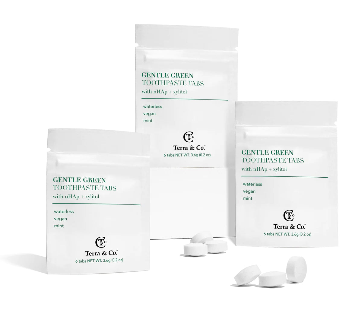 Eco-Friendly Green Toothpaste Tabs for Sensitive Teeth - Natural Mint Flavor for Fresh Breath | Perfect for Travel & Zero-Waste Lifestyle