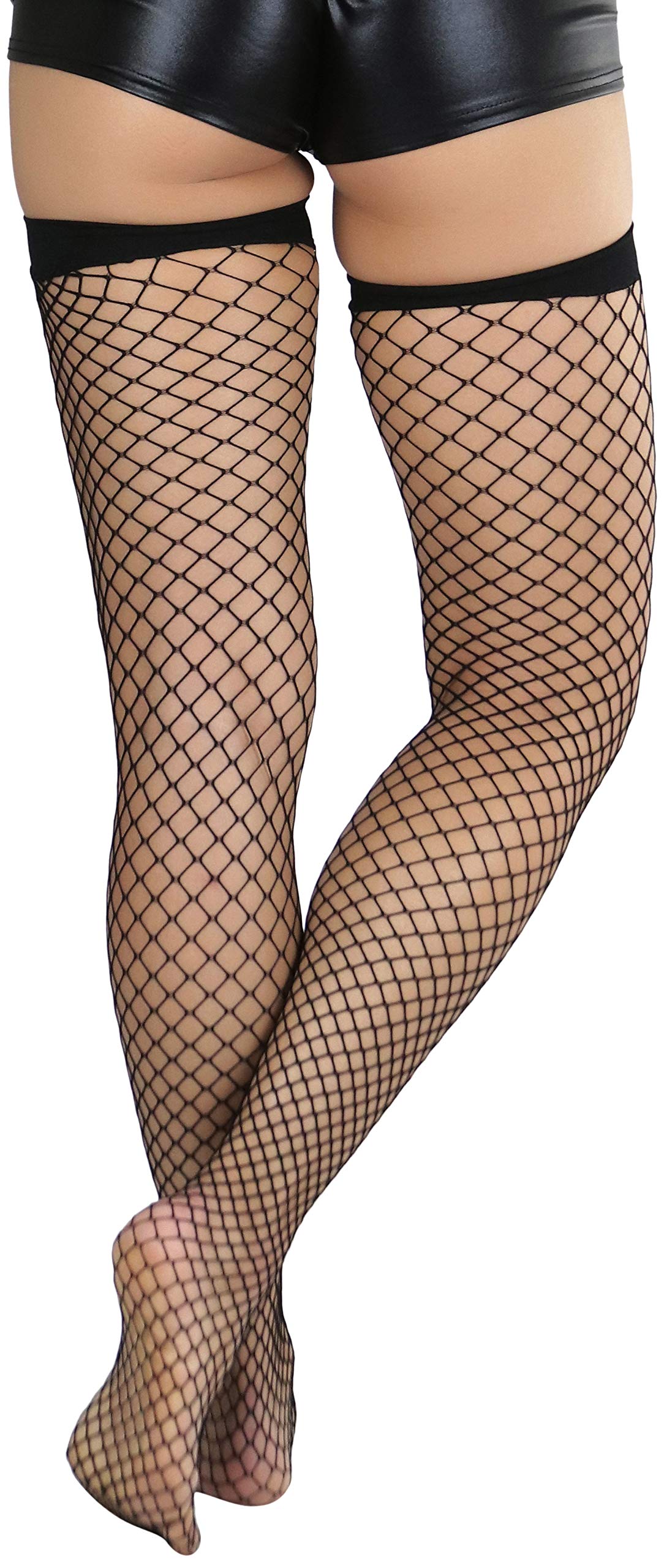 Stylish Women's Fishnet Thigh High Stockings - Bright & Vibrant Fashion Hosiery for Parties, Cosplay & Night Out Outfits