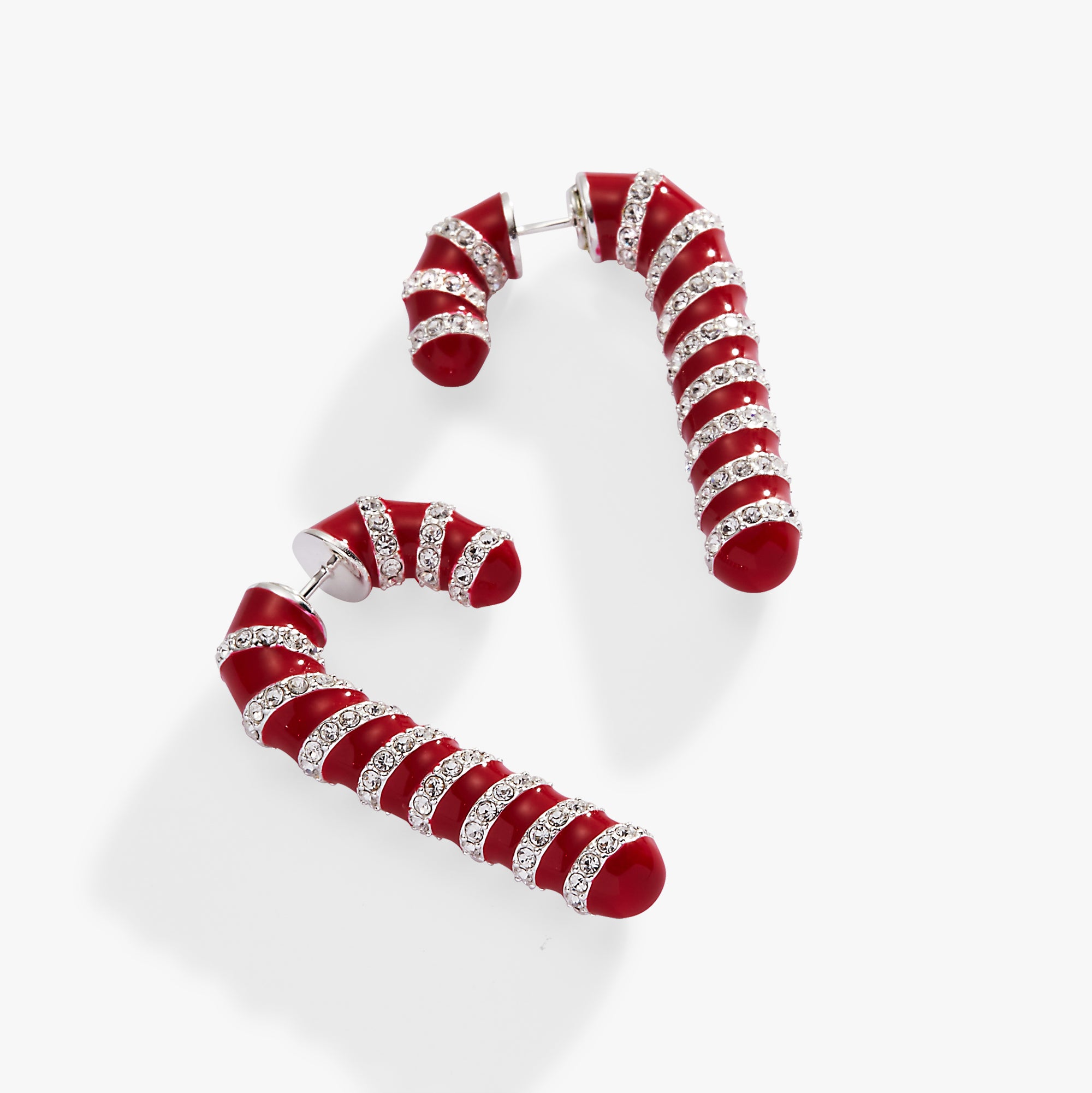 Festive Candy Cane Front Back Earrings - Christmas Holiday Jewelry for Women - Perfect for Parties, Gifts & Seasonal Outfits