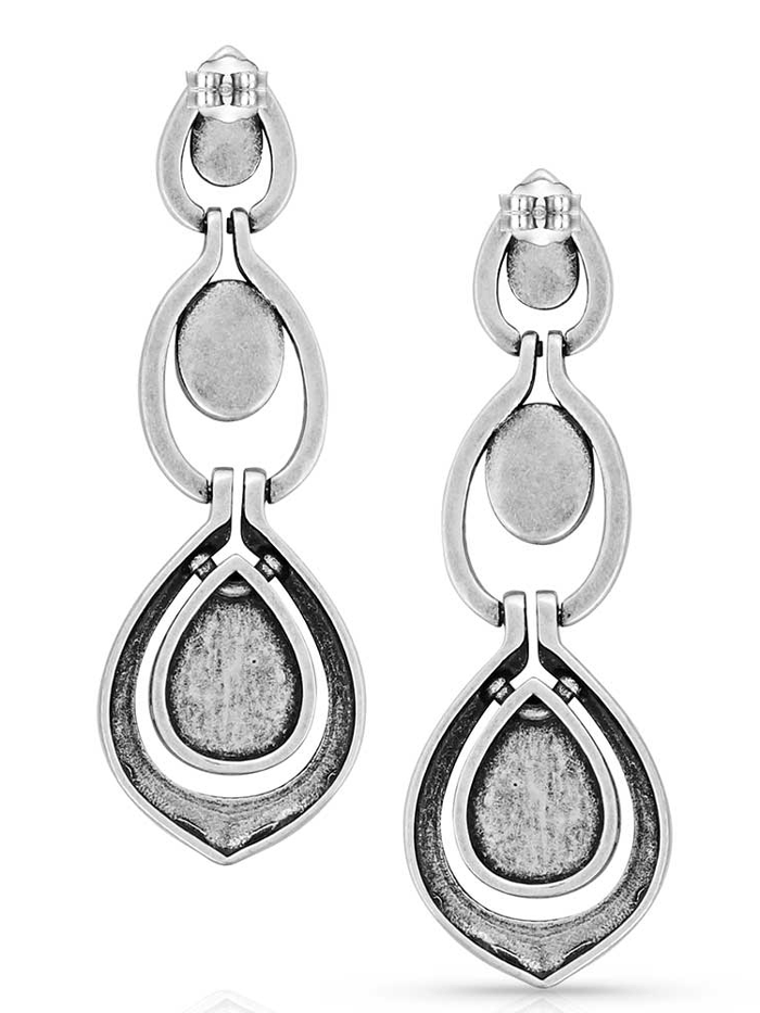 Montana Silversmiths ER5638 Women's Turquoise Earrings in Sterling Silver - Handcrafted Native American Jewelry for Casual & Special Occasions