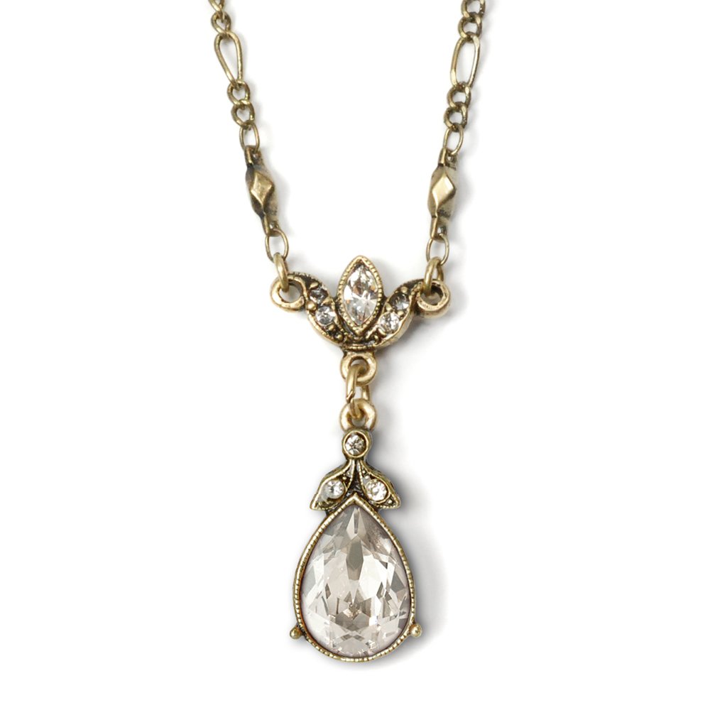 Elegant Swarovski Crystal Teardrop Pendant Necklace - Vintage Bridal Jewelry for Weddings, Bridesmaids & Special Occasions | Perfect Gift for Anniversaries, Prom & Formal Events