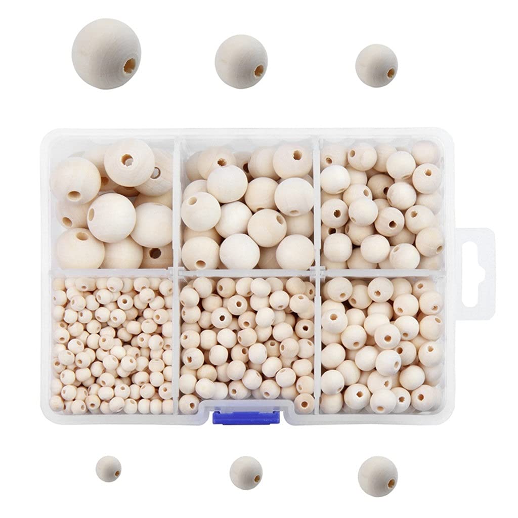 **1085Pcs Wooden Beads Set for Jewelry Making - DIY Craft Beads Kit for Necklace, Bracelet & More - Mixed Round Wood Beads in Assorted Colors - Perfect for Kids & Adults Craft Projects**    *(Use Cases: DIY jewelry, handmade gifts, kids' crafts, party favors, school projects, and home decor accents.)*
