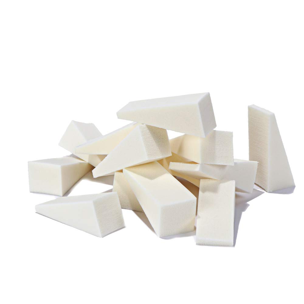 40 Pieces White Triangle Makeup Wedges - Soft Cosmetic Sponges for Foundation & Blending | Perfect for Flawless Makeup Application & Travel Beauty Kit