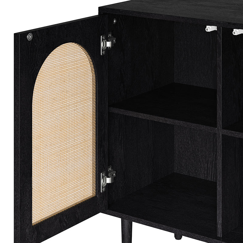 Norbert 63-Inch Wide Sideboard with Storage - Modern Buffet Cabinet for Dining Room, Living Room & Entryway - Solid Wood Console Table with 4 Drawers & 2 Doors (Espresso Finish)