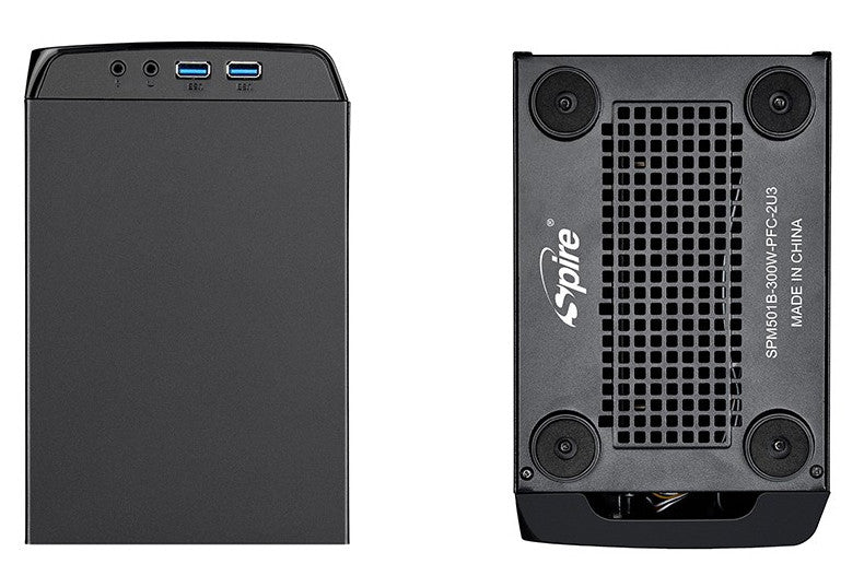 Spire Powercube 501 Mini Case Black #SPM501B - 300W PFC 2U3 Power Supply | Compact PC Case for Home & Office Computers, Gaming Rigs & Workstations