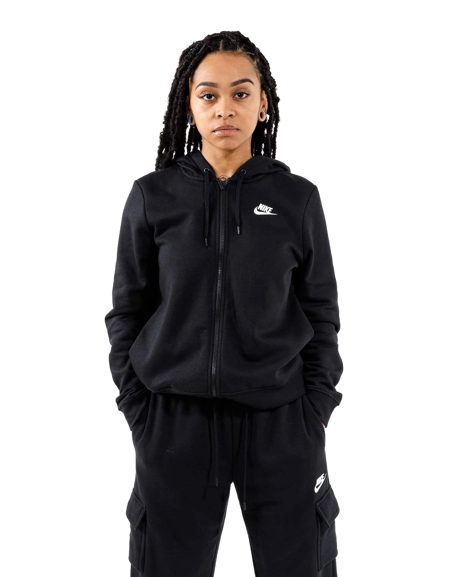 Nike Women's NSW Fleece Hoodie Full Zip Varsity Jacket - Warm Winter Pullover for Running, Gym & Casual Wear