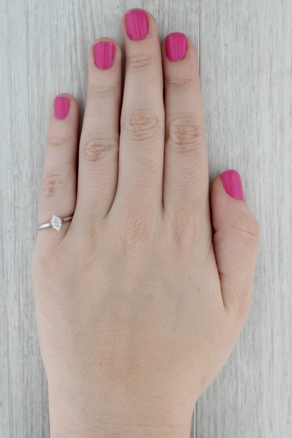 0.46ctw VS2 Marquise Cut Solitaire Diamond Engagement Ring in 14k White Gold - Size 6.25 - Perfect for Proposals, Anniversaries & Special Occasions
