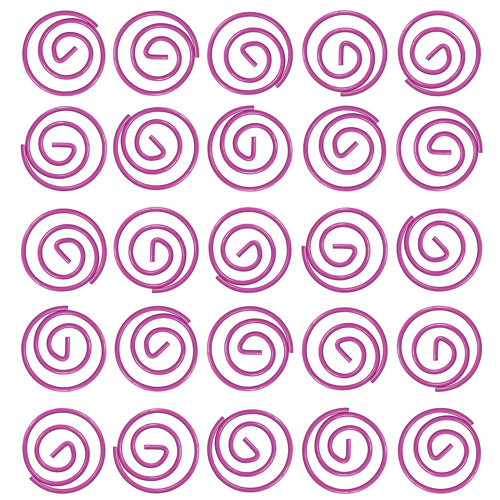 JAM PAPER Circular Paper Clips - Round Binder Clips - Hot Pink Fuchsia - 50 Pack - Perfect for Office, School, and Craft Organization