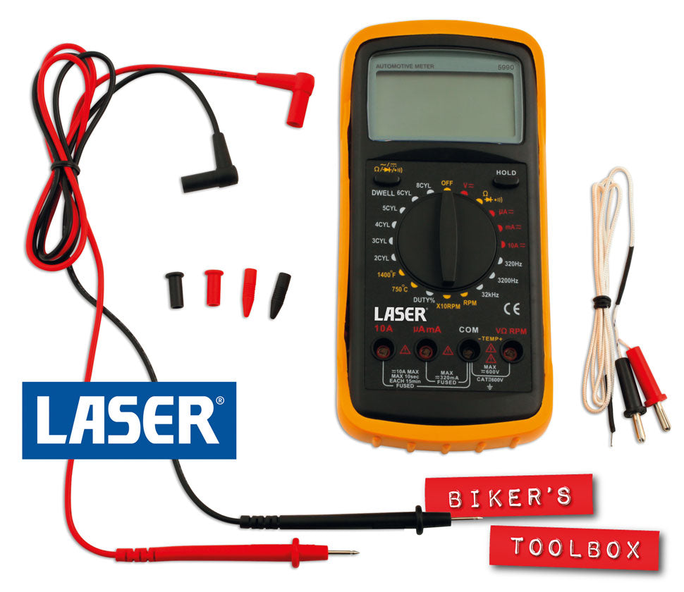 Professional Automotive Laser Multimeter - Digital Voltage Tester for Car Battery, Electrical Circuits & DIY Auto Repair | Ideal for Mechanics, Electricians & Home Use
