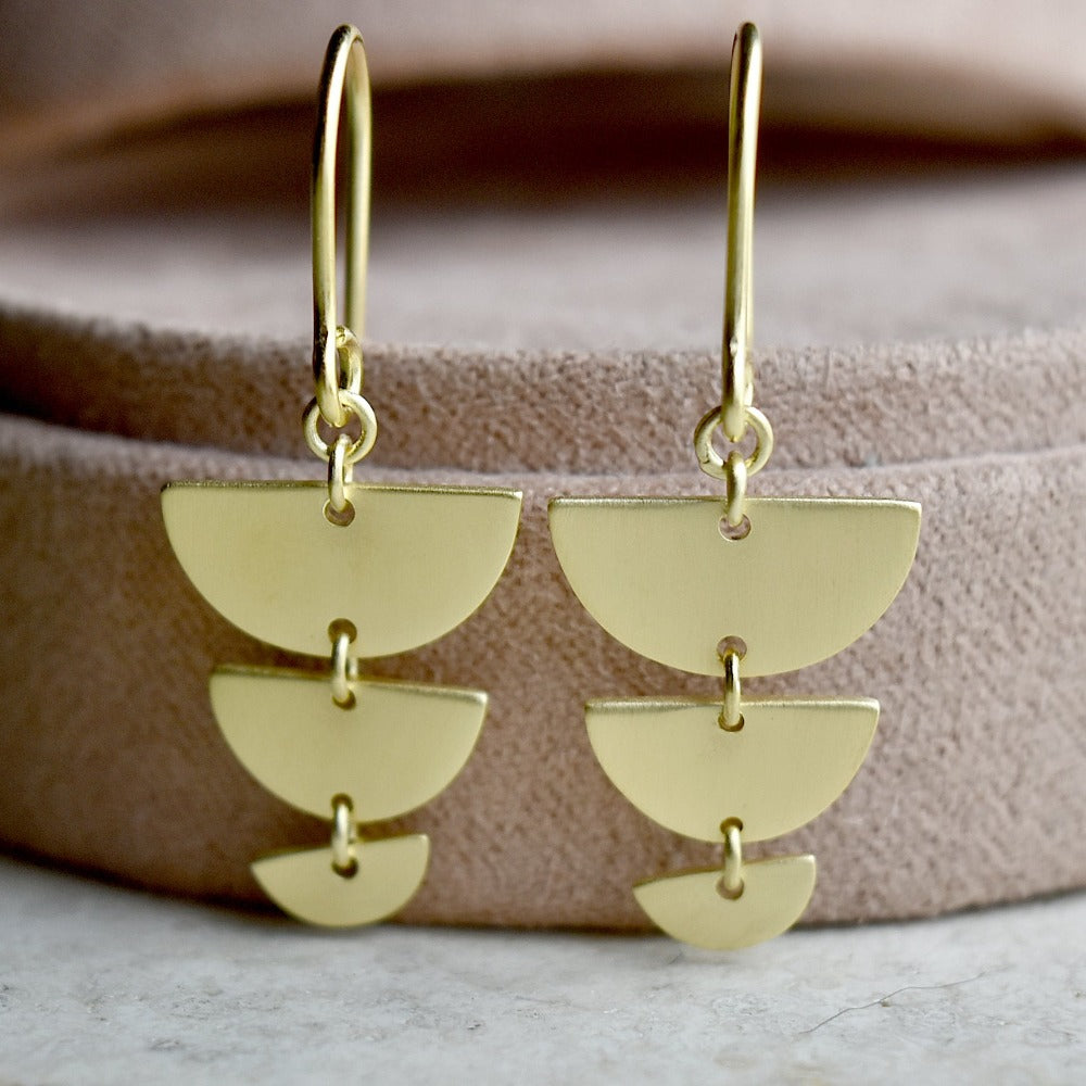 Elegant Brushed Drop Earrings - Semi Circle Design for Women | Perfect for Parties, Weddings & Evening Events