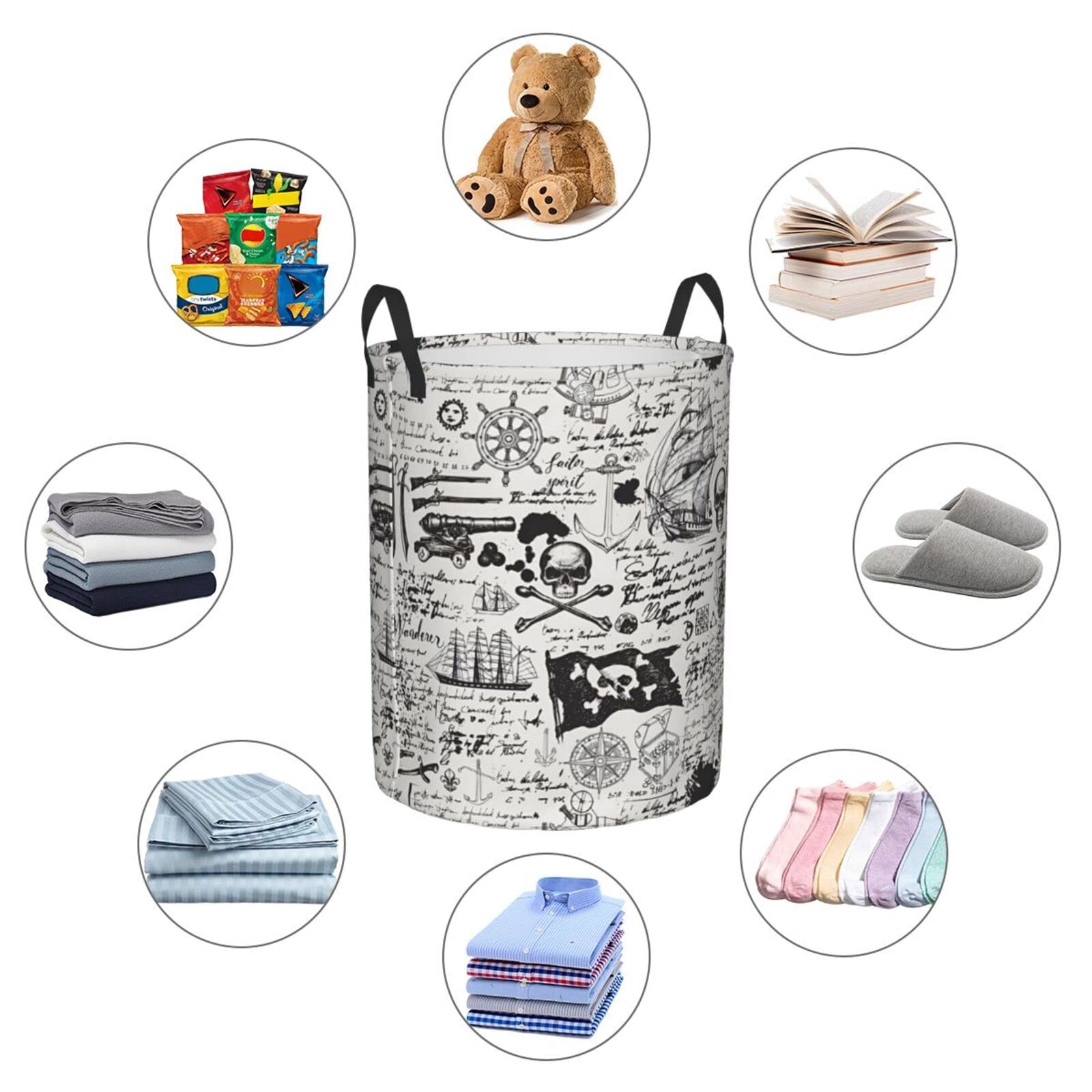 Collapsible Laundry Basket with Handles - Foldable Clothes Hamper for Bedroom, Dorm & Travel - Portable Storage Organizer for Dirty Clothes, Toys & Essentials - Grey (Easy Carry & Space Saving)