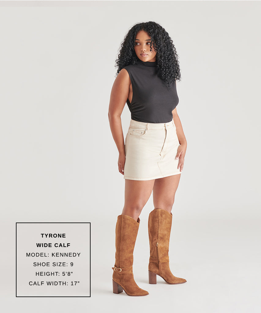 TYRONE Wide Calf Boots for Women - Brown Suede Ankle Boots, Comfortable & Stylish for Fall and Winter Fashion
