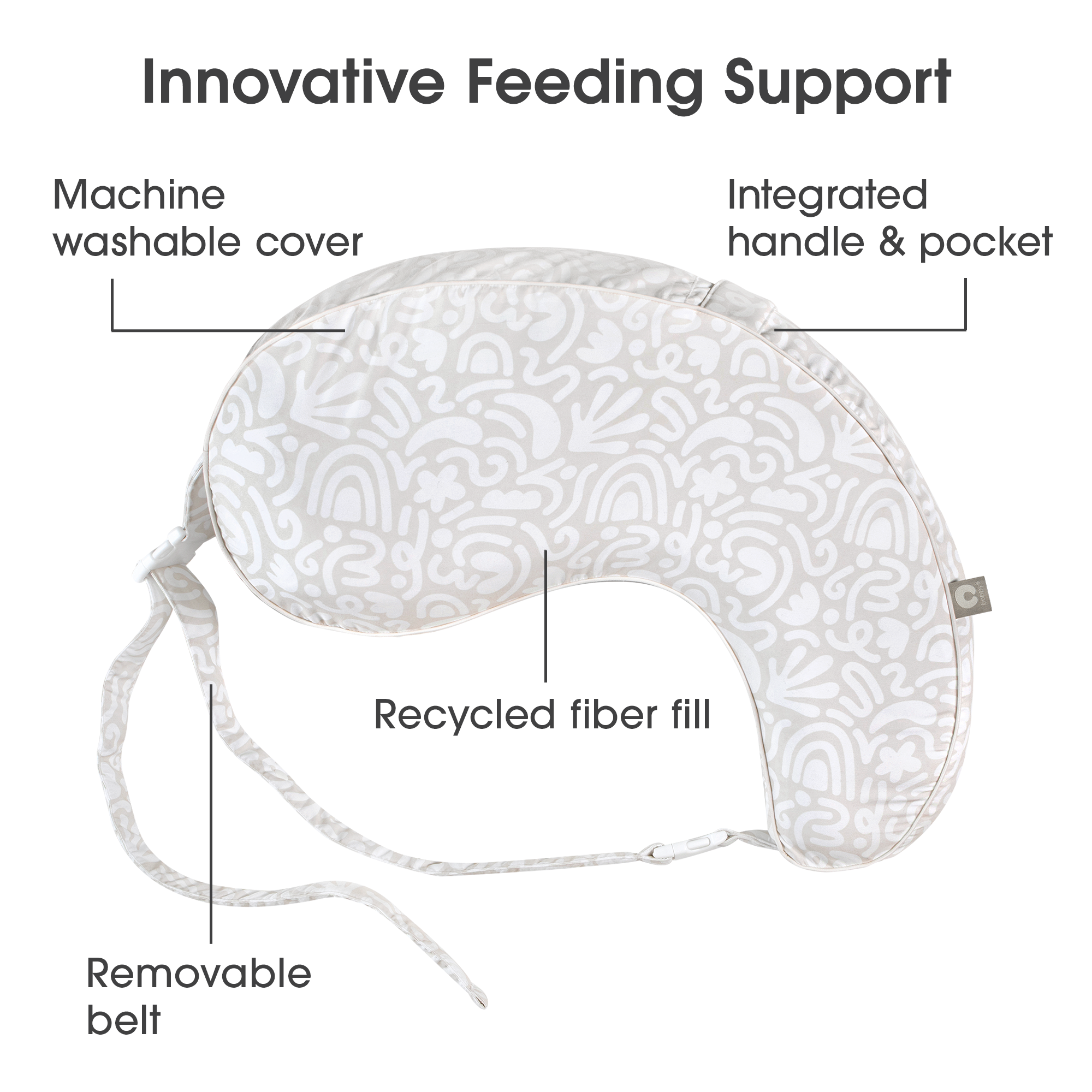 Boppy Uplift™ Nursing Pillow - Comfortable Breastfeeding Support for New Moms - Perfect for Nursing, Bottle Feeding & Tummy Time