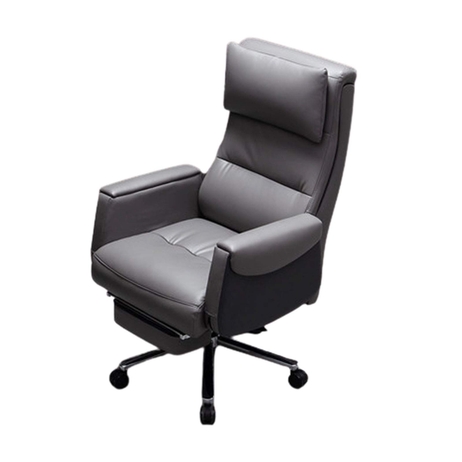 Ergonomic Reclining Office Chair with 3-Section Backrest - Aluminum Base & Silent Rollers - Heavy Duty Steel Frame - Perfect for Home Office, Gaming & Workspace Comfort
