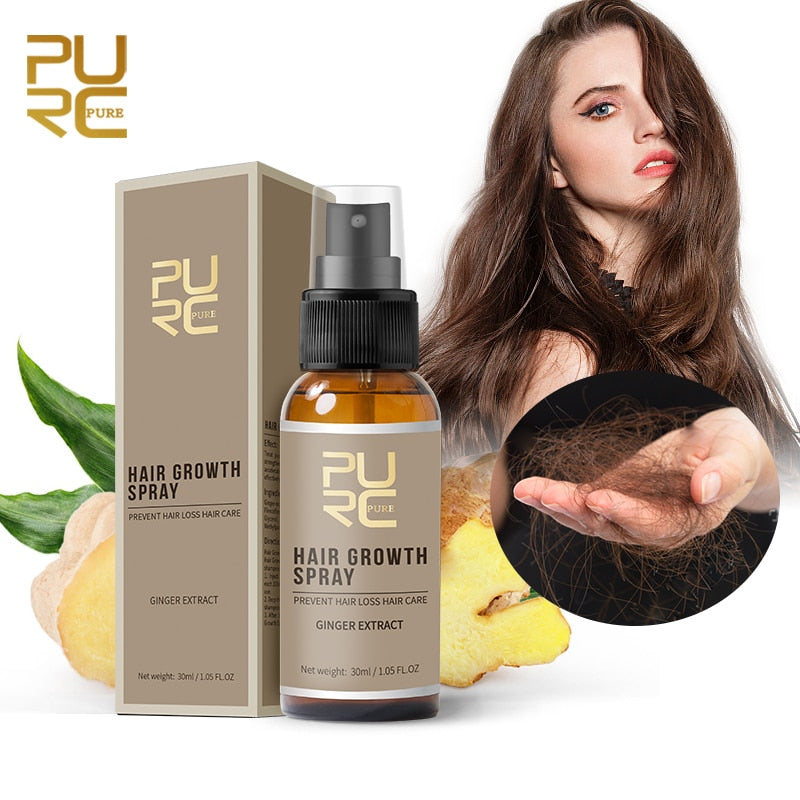 Natural Ginger Hair Growth Spray for Thicker & Longer Hair - Promotes Scalp Health & Reduces Hair Loss - Perfect for Daily Use at Home or Salon